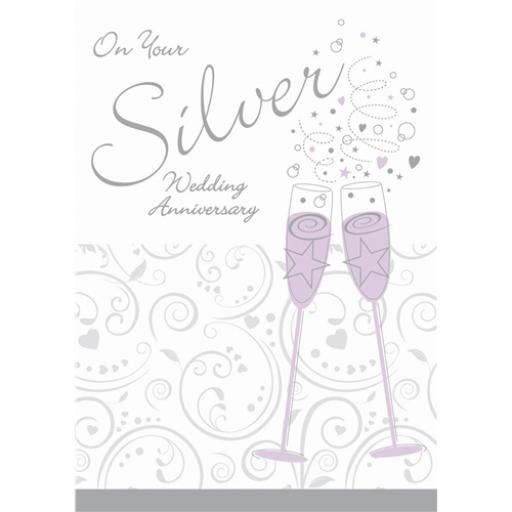 Anniversary Card - Glasses (Your Silver Anniversary)