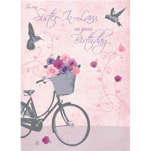 Family Circle Card - Bicycle Of Roses (Sister In Law)