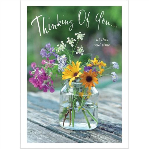 Thinking Of You Card - Jar Of Wild Flowers