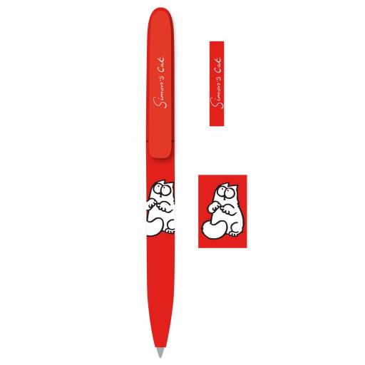 Simon's Cat Stationery - Eco Pen - Red