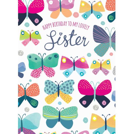 Family Circle Card - Colourful Butterflies (Sister)