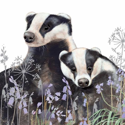 Pollyanna Pickering Countryside Collection Card - Badgers