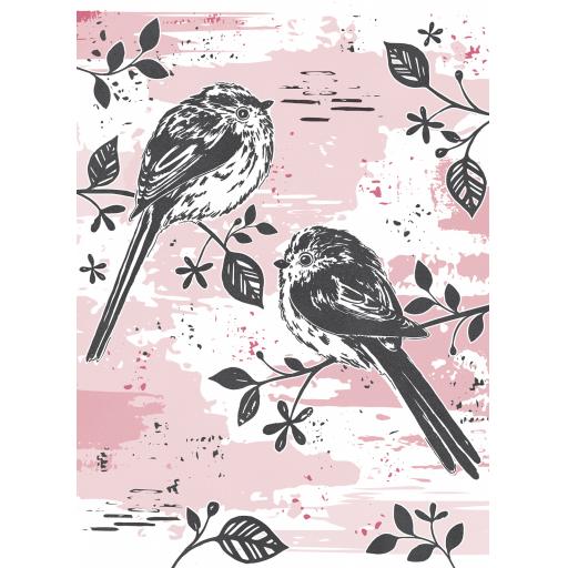 RSPB Card - Wild Meadow Card - Two Long Tailed Tits