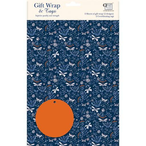 Gift Wrap & Tags - Oriental Blue