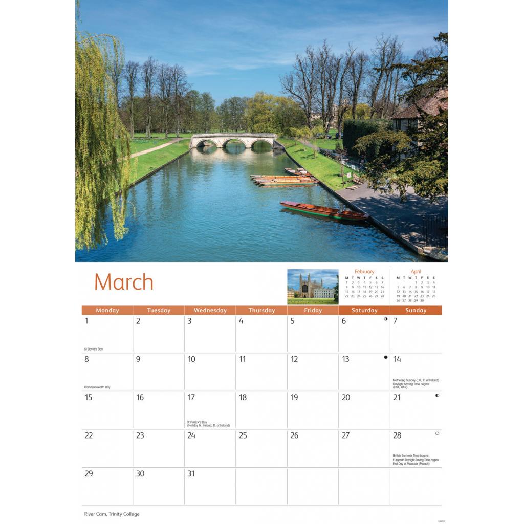 Cambridge 2020 A4 Calendar