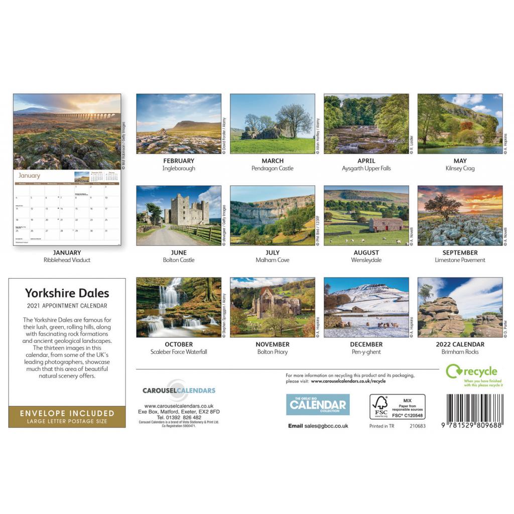 Yorkshire Dales 2020 A4 Calendar