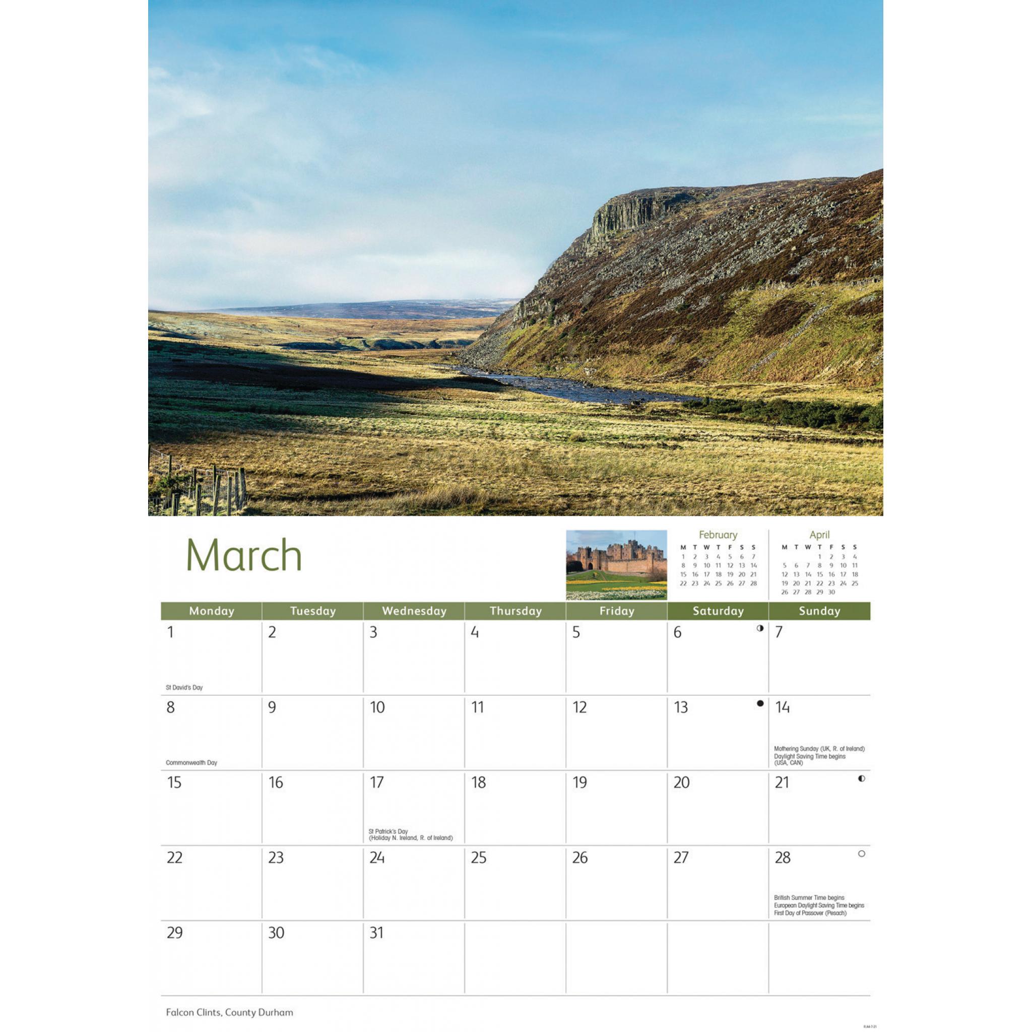 Northumberland & Durham 2020 A4 Calendar