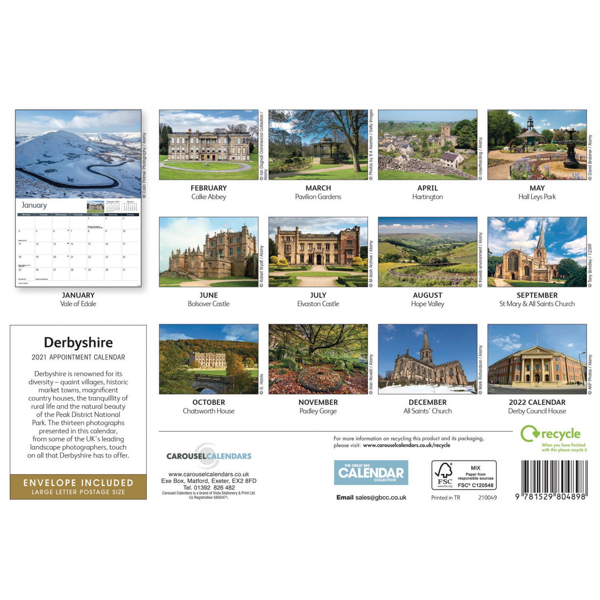 Derbyshire 2020 A4 Calendar