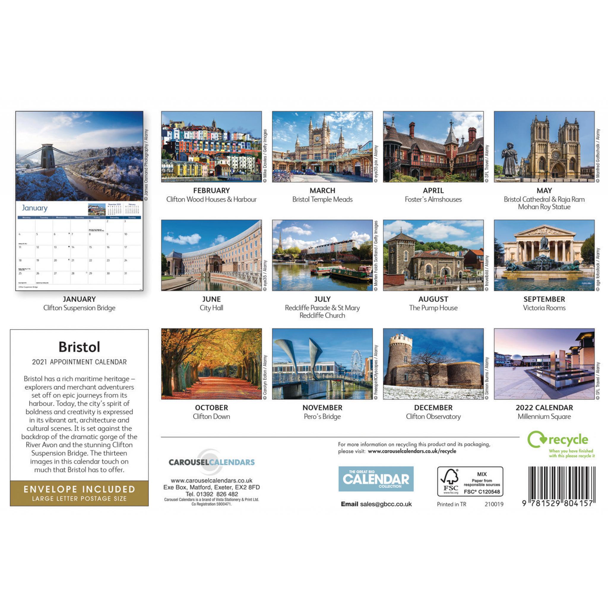 Bristol 2020 A4 Calendar