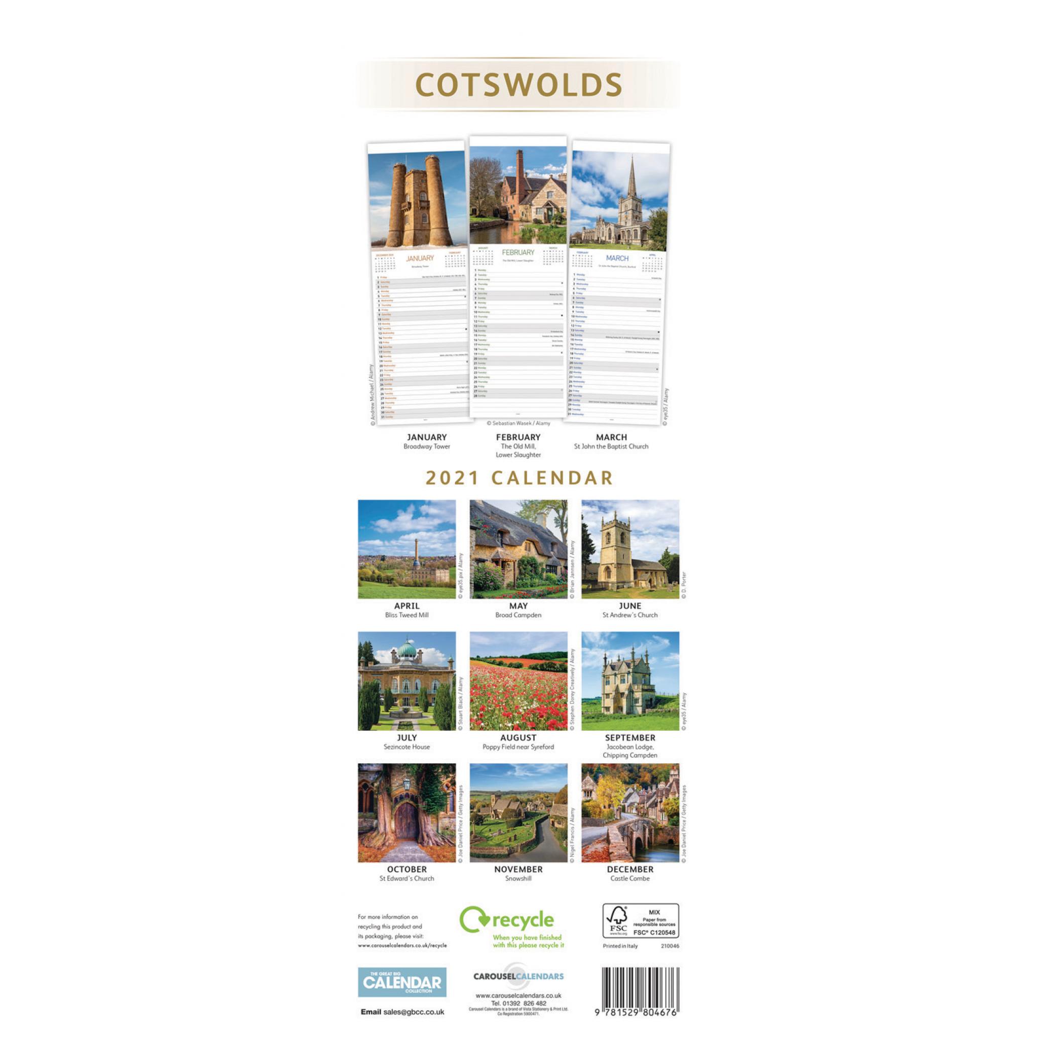 Cotswolds 2020 Slim Calendar