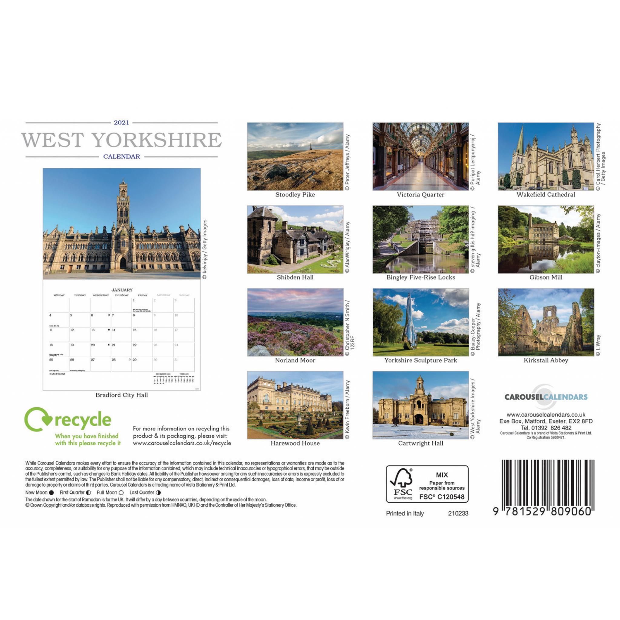 West Yorkshire 2020 Calendar (A5)