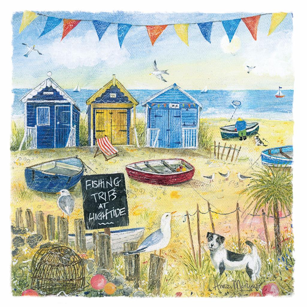 Seaside Charm Card - Beach Huts