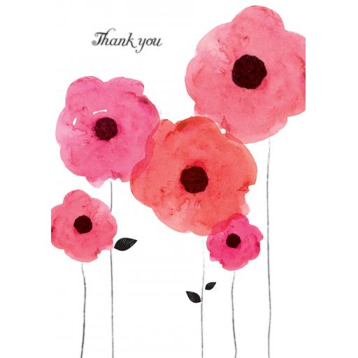 Mini Notecard Pack (5 Cards) - Pink Floral