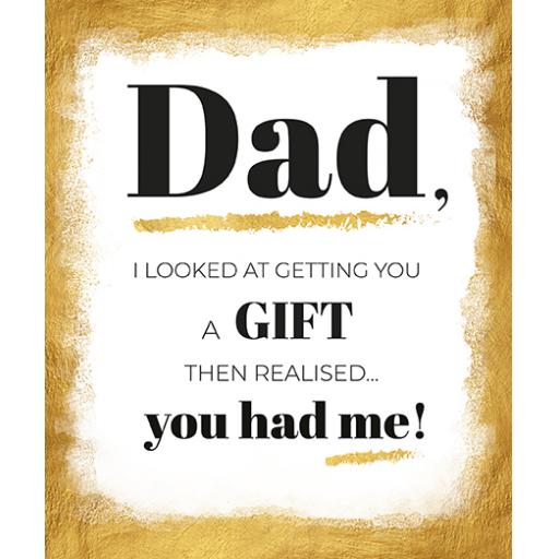 Fathers Day Card - Gold Frame Gift