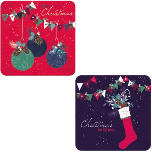 Luxury Christmas Card Pack - Baubles & Bunting