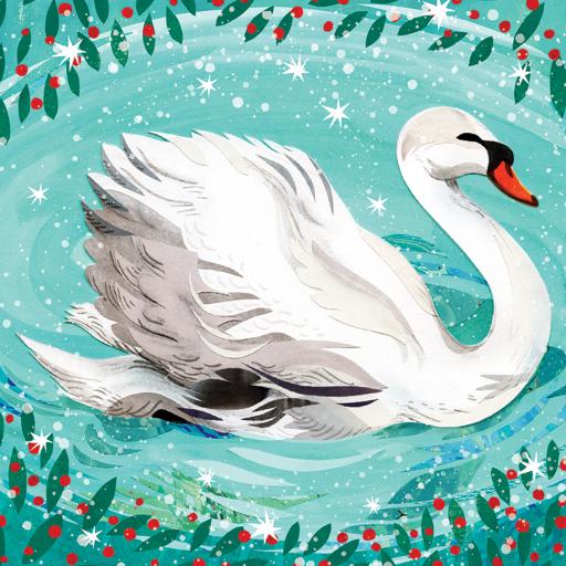 RSPB Small Square Christmas Card Pack - Seasonal Swan