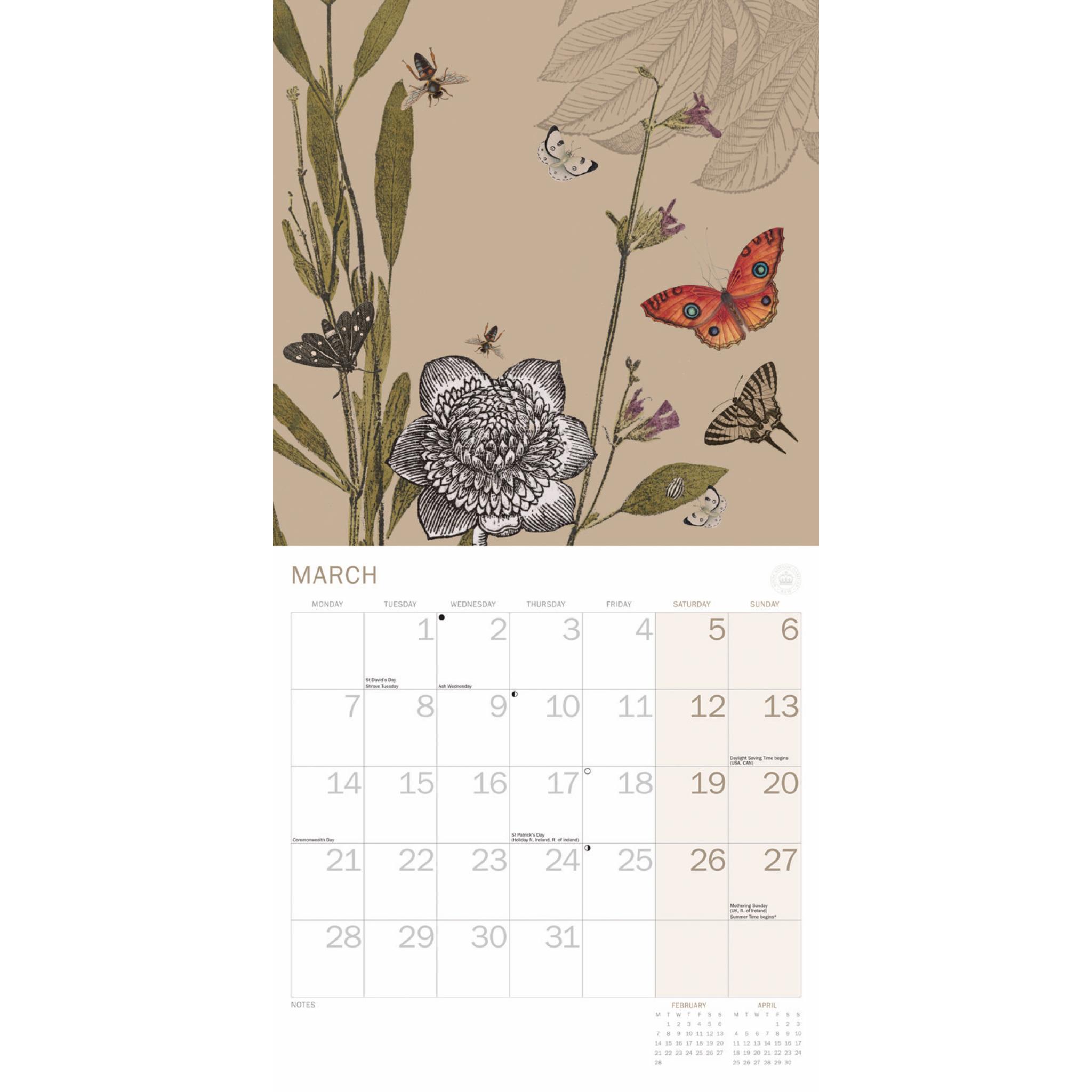 Royal Botanic Gardens Kew Floral Illustrated Wall Calendar 2022 Pfp