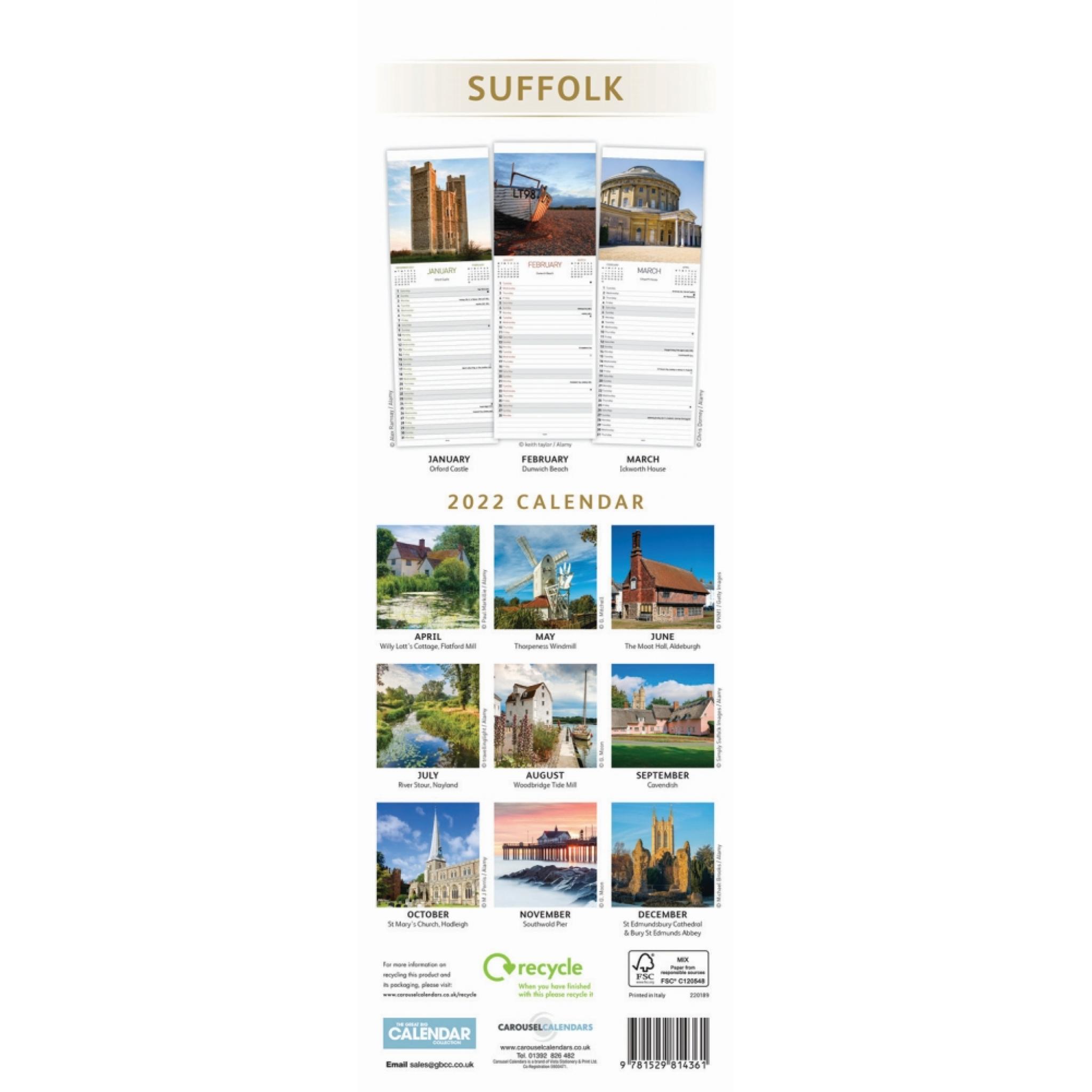 Suffolk 2022 Calendar Suffolk Slim Calendar 2022