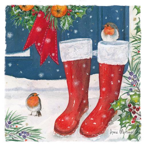 Charity Christmas Card Pack - Snowy Boots