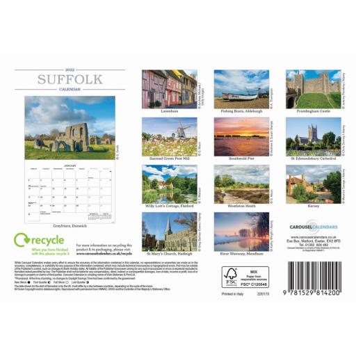 Suffolk A5 Calendar 2022