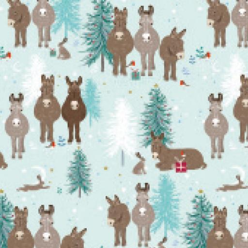 Christmas Wrap & Tags - Donkey & Friends (5 Sheets & 5 Tags)