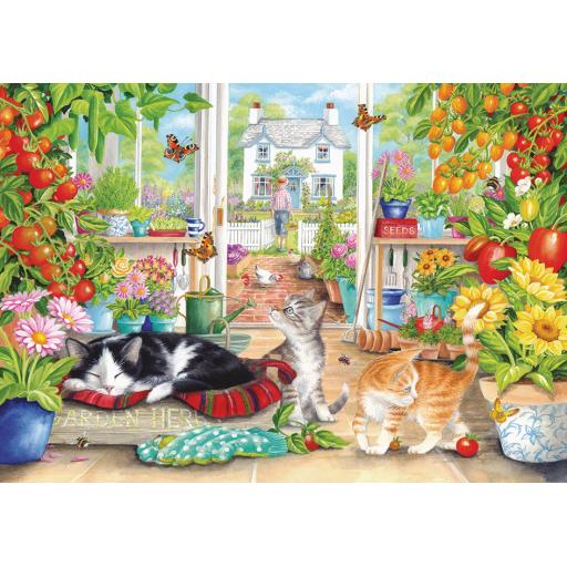 Jigsaw Puzzle 1000 Piece - Greenhouse Cats