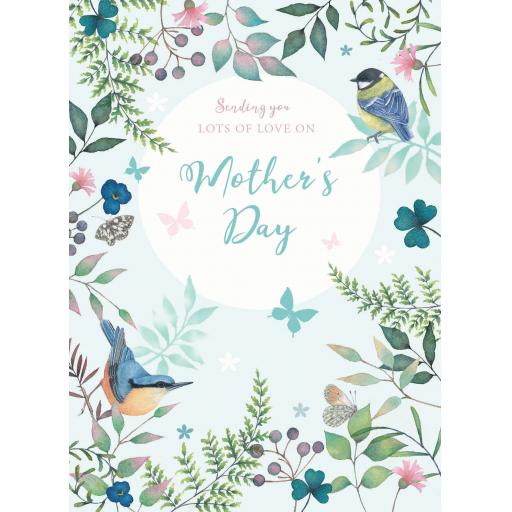 Mother's Day Card - Garden Birds &amp; Floral
