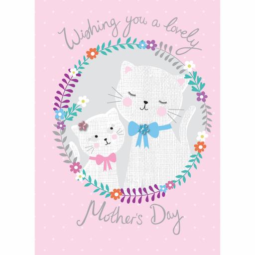 Mother's Day Card - Cats In Flowers