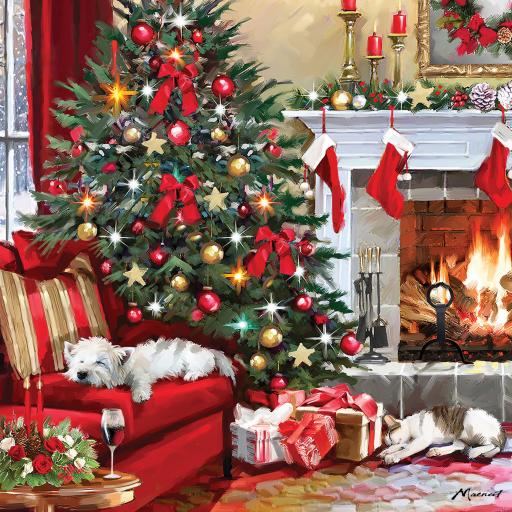 Charity Christmas Card Pack - Fireside Slumber
