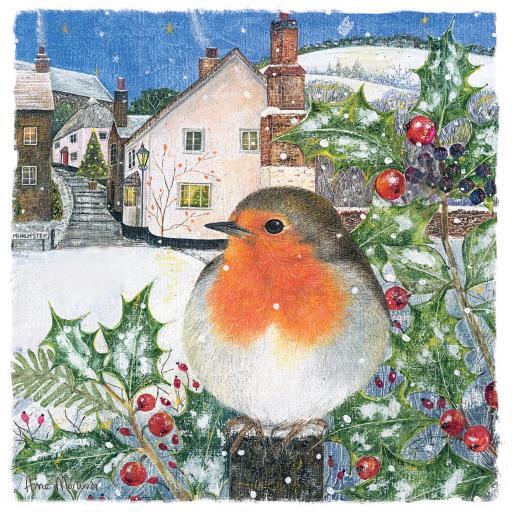 Charity Christmas Card Pack - Visiting Robin