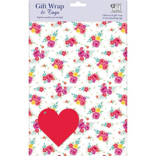 Gift Wrap & Tags - Roses