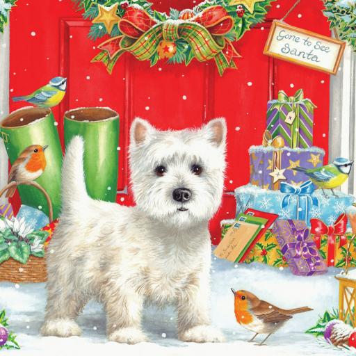 Charity Christmas Card Pack - Westie & Robin