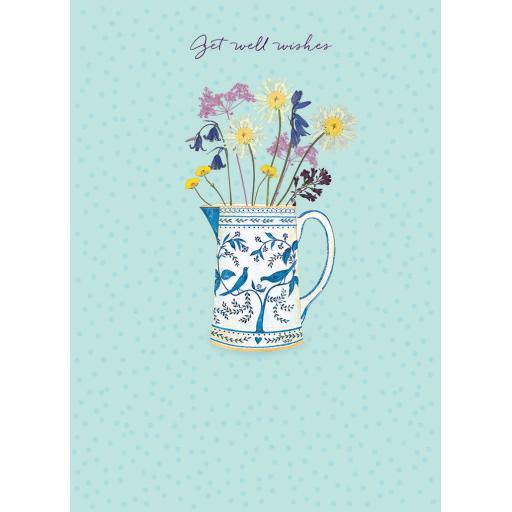 Get Well Soon Card - Vase &amp; Flowers