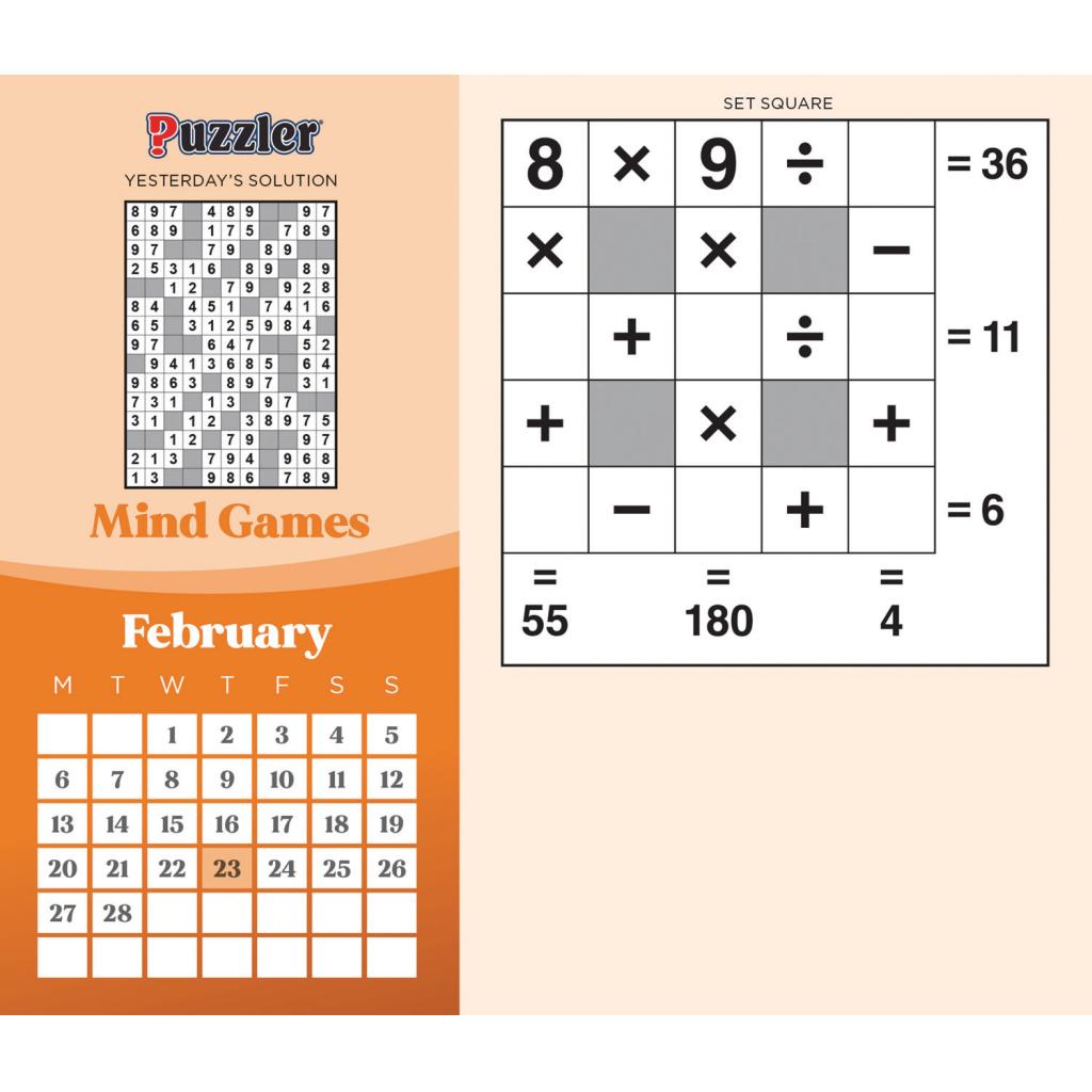 Puzzler Mind Games Boxed Calendar 2023