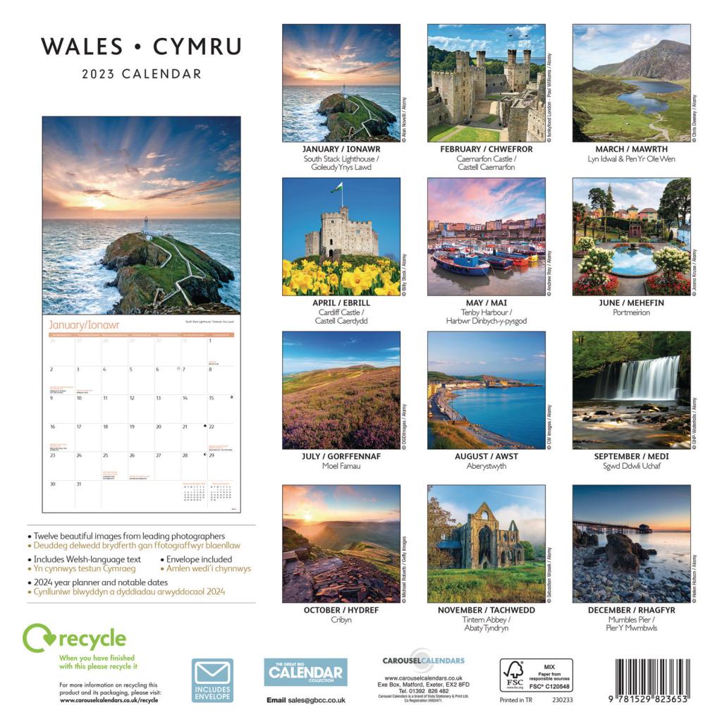 Wales Wall Calendar 2023