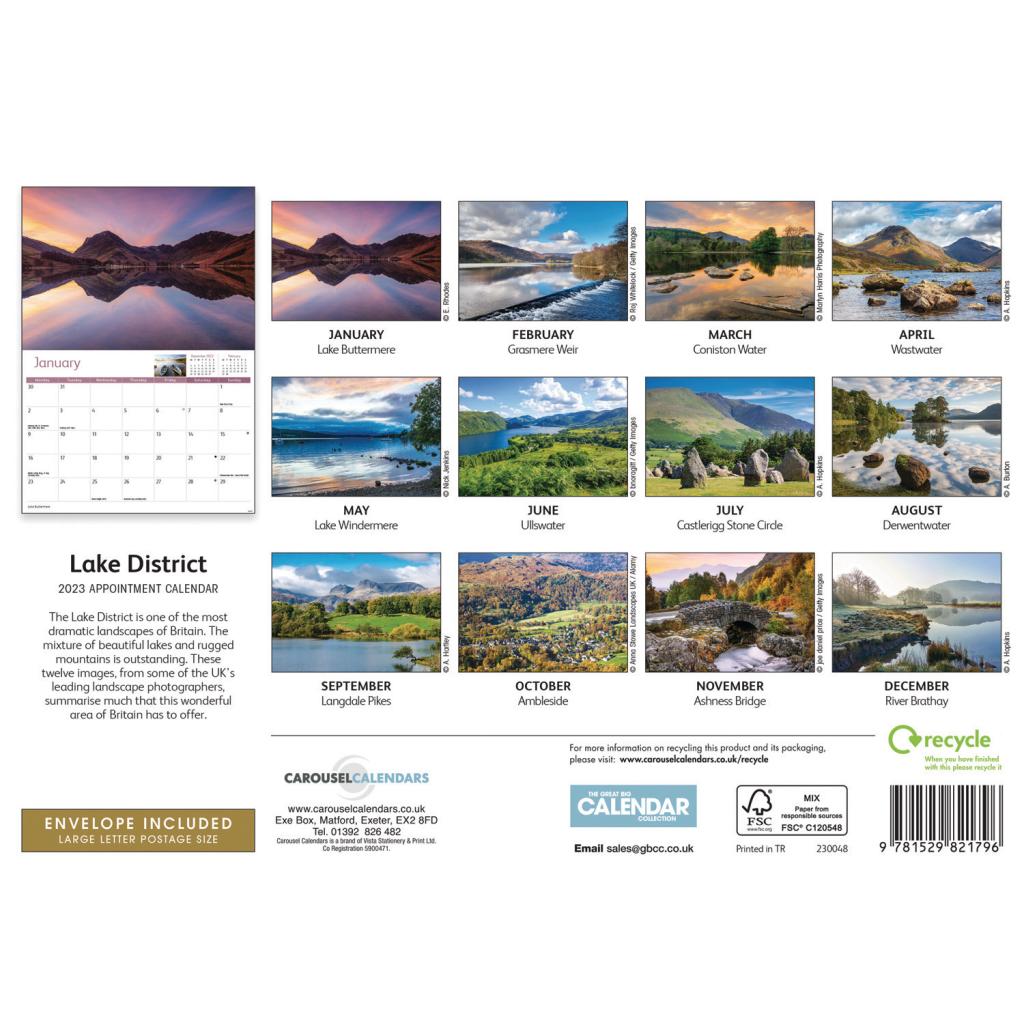 Lake District A4 Calendar 2023