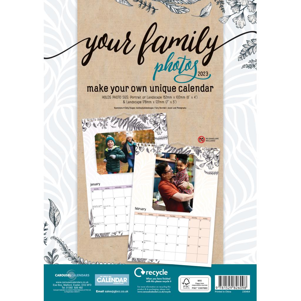 Your Family Photos A4 Calendar 2023