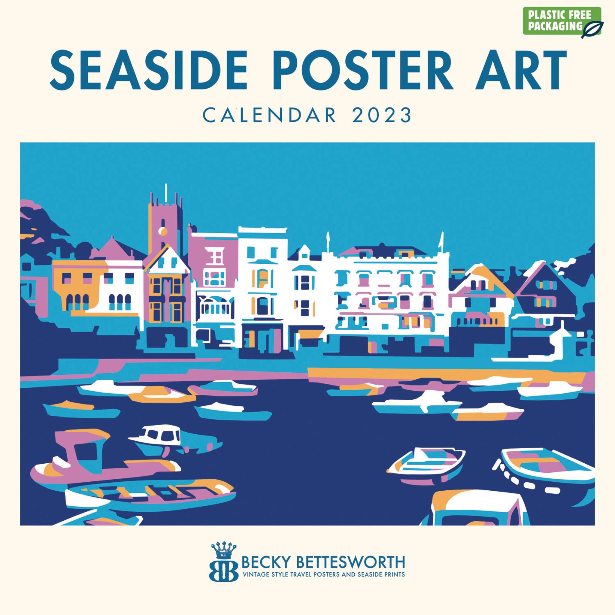 Seaside Poster Art By Becky Bettesworth (PFP) Wall Calendar 2023