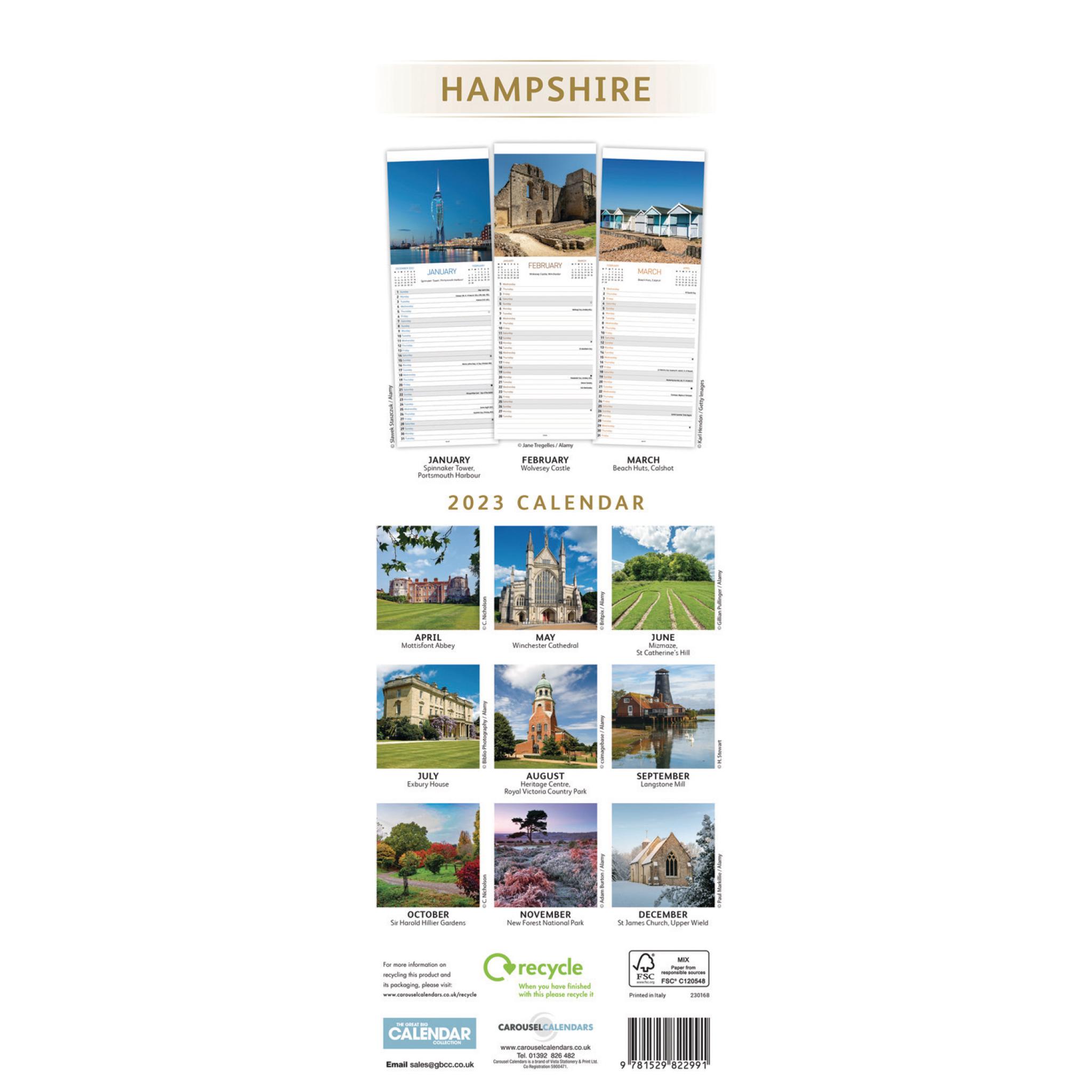 Hampshire Slim Calendar 2023