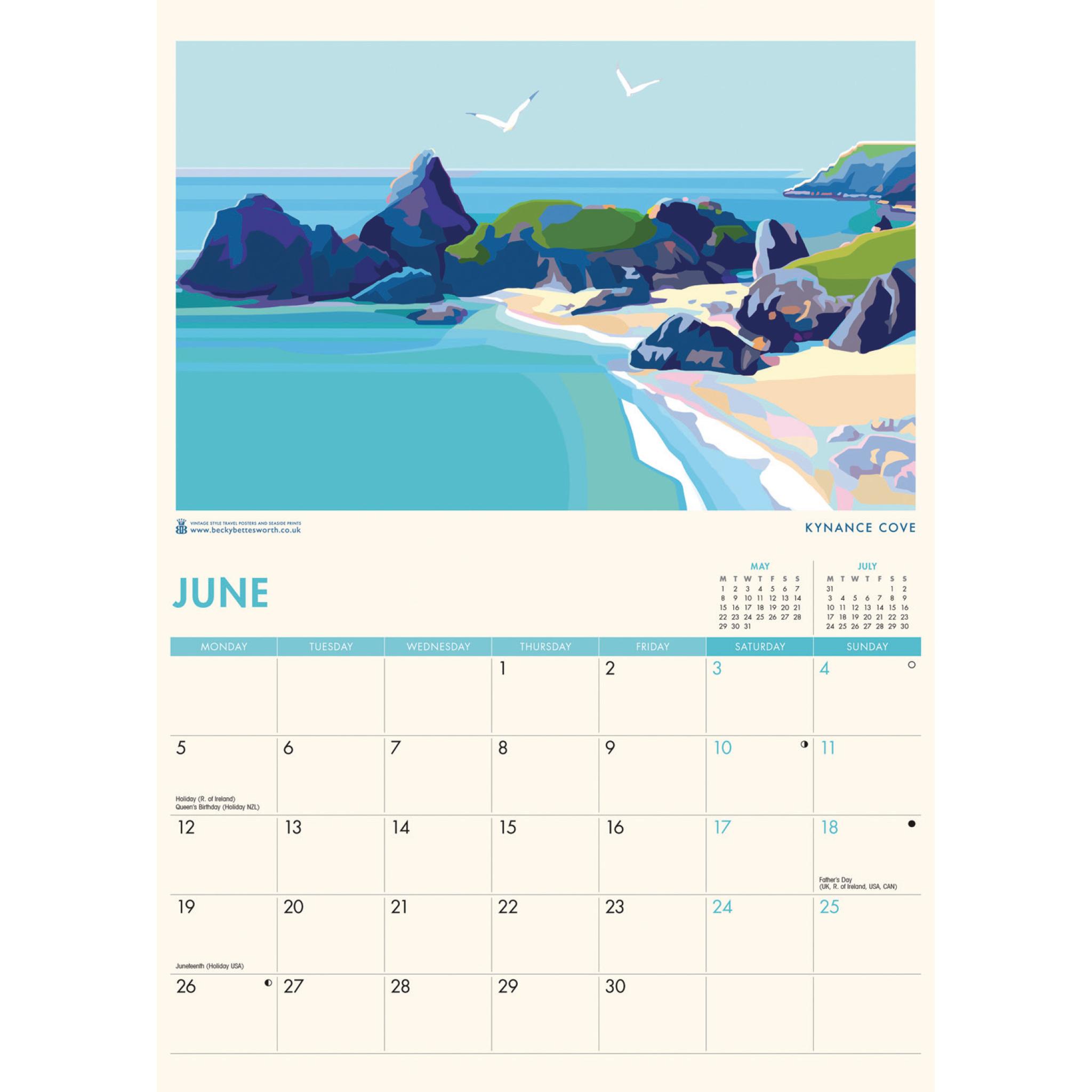 Cornwall By Becky Bettesworth (PFP) A4 Calendar 2023