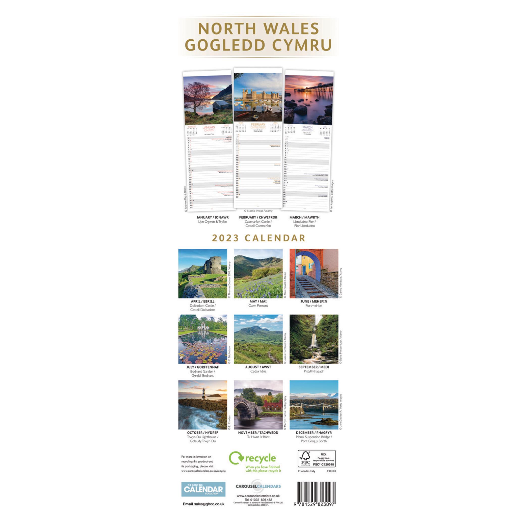 North Wales Slim Calendar 2023