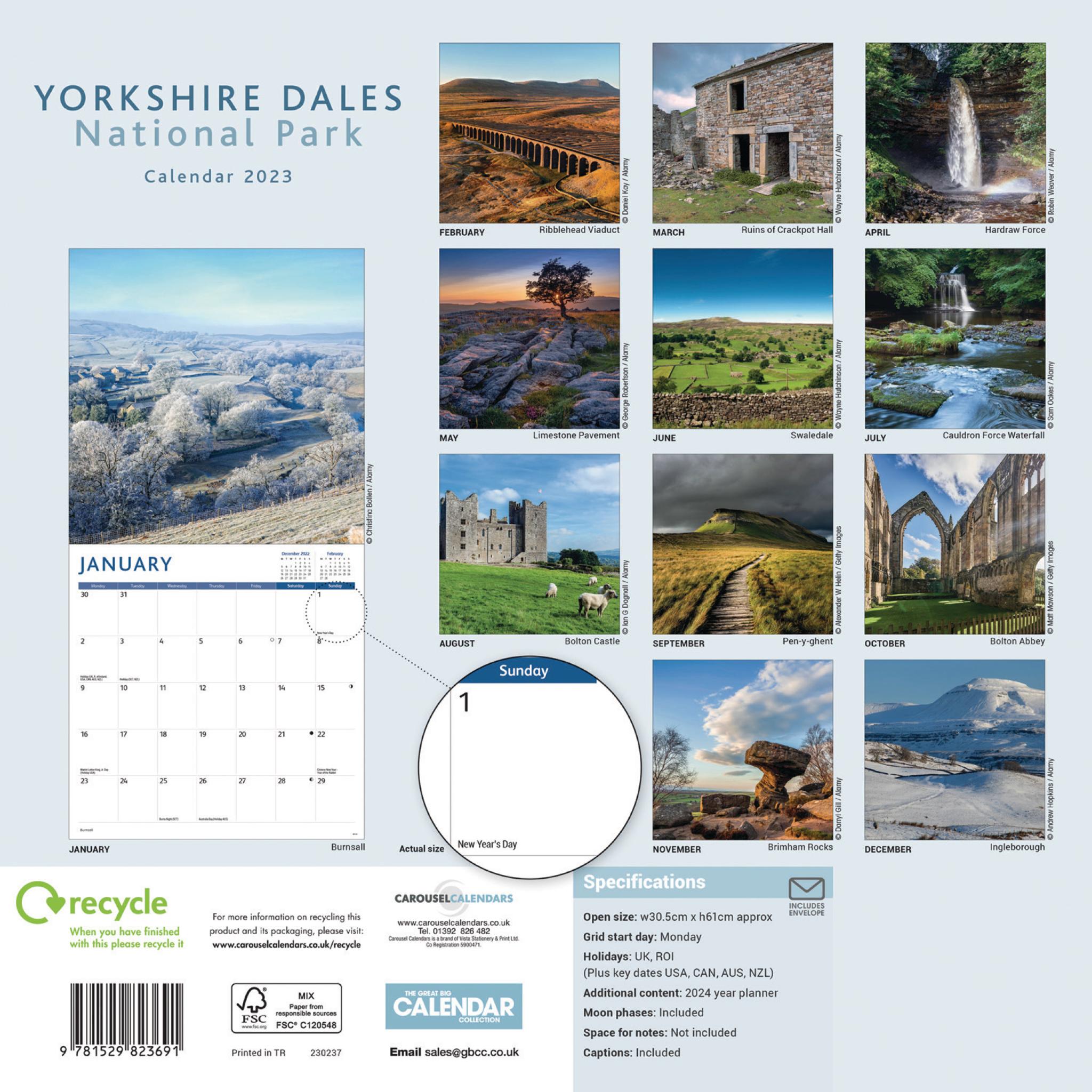 Yorkshire Dales National Park Wall Calendar 2023