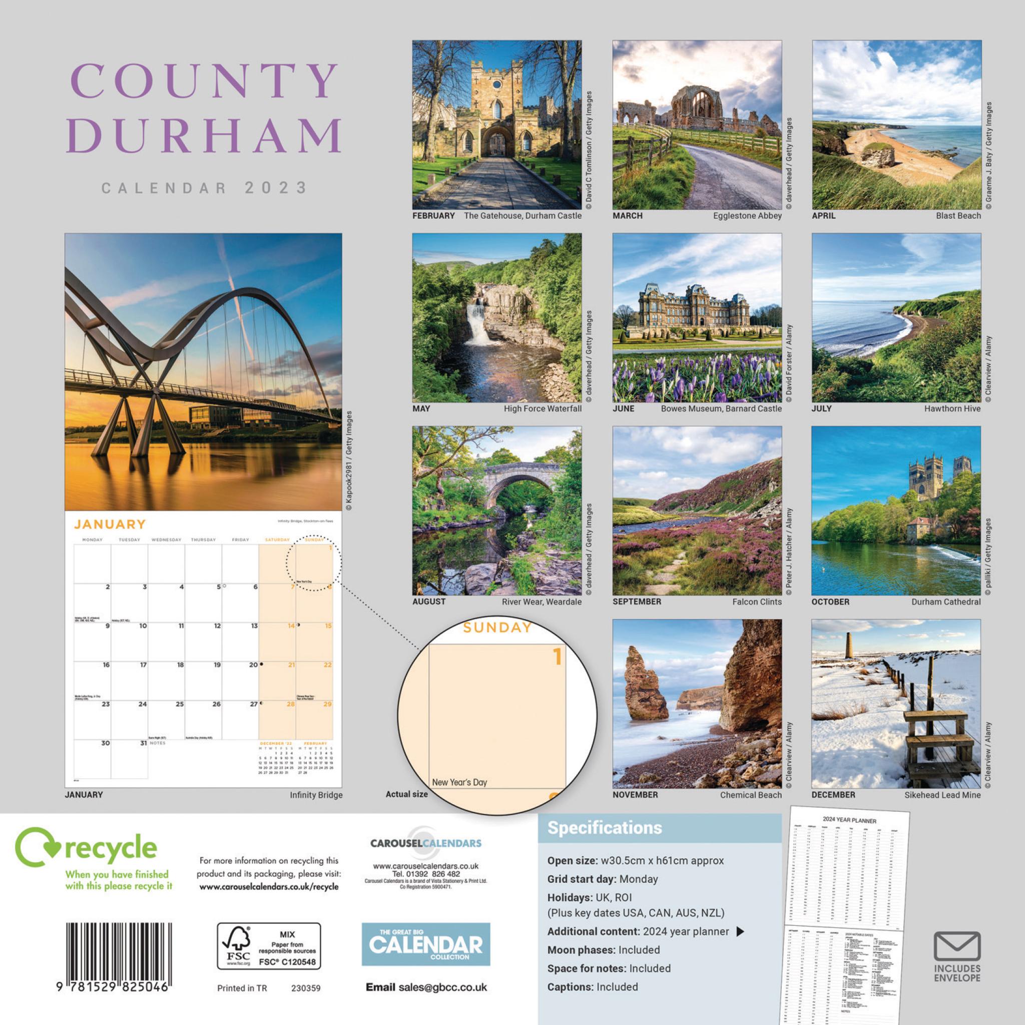 county-durham-wall-calendar-2023