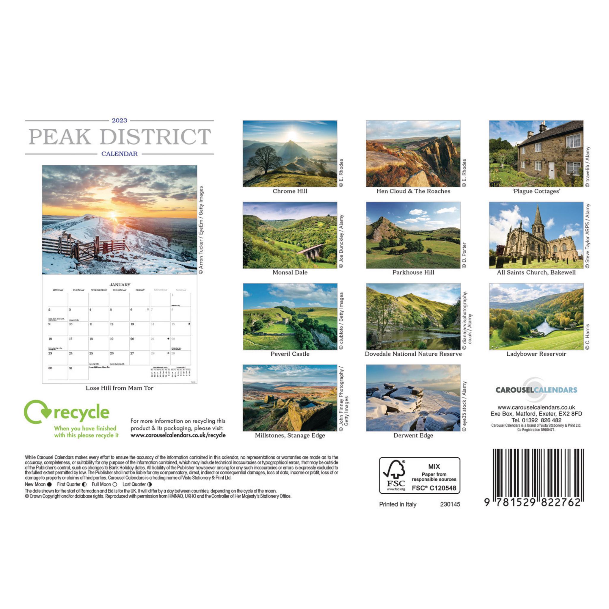 Peak District A5 Calendar 2023