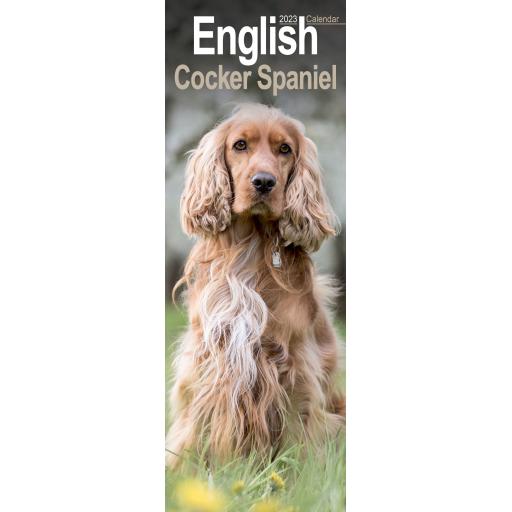 English Cocker Spaniel Slim Calendar 2023