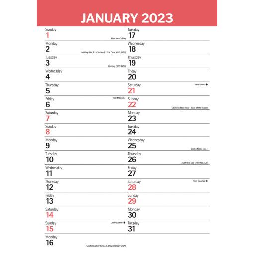 Red & Black Large Engagement A3 Planner 2023