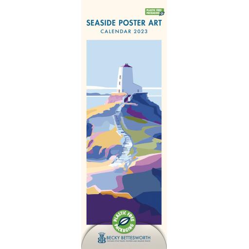 Seaside Poster Art By Becky Bettesworth (PFP) Slim Calendar 2023