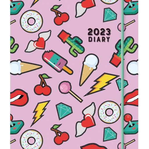Fashion Diary Pink Sweets Square Pocket Diary 2023
