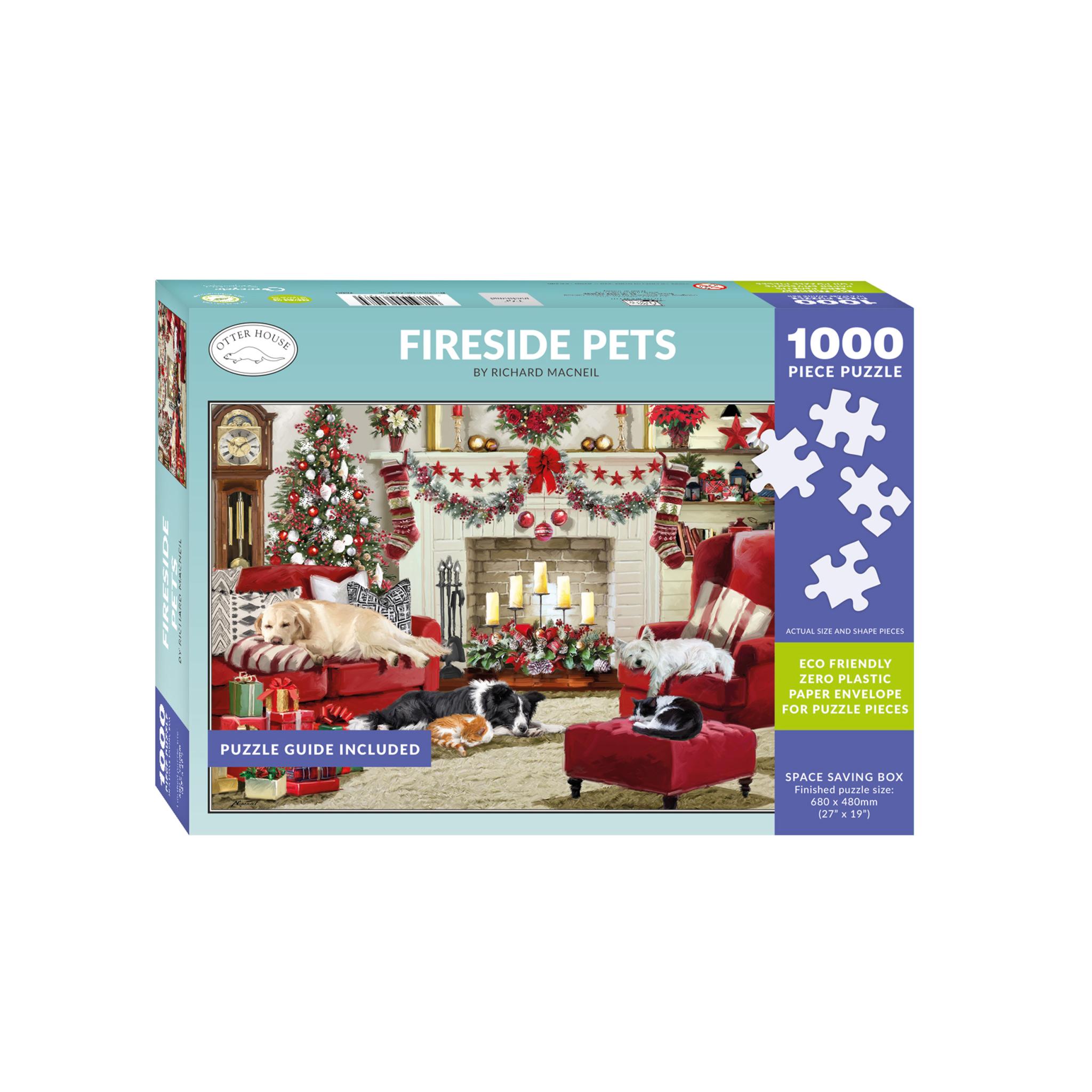 1000 Piece Jigsaw Puzzle Fireside Pets