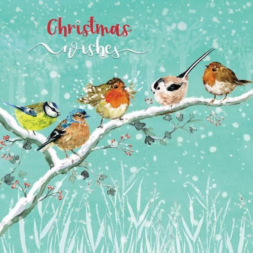 RSPB Small Square Xmas Cards (10) - Festive Gathering